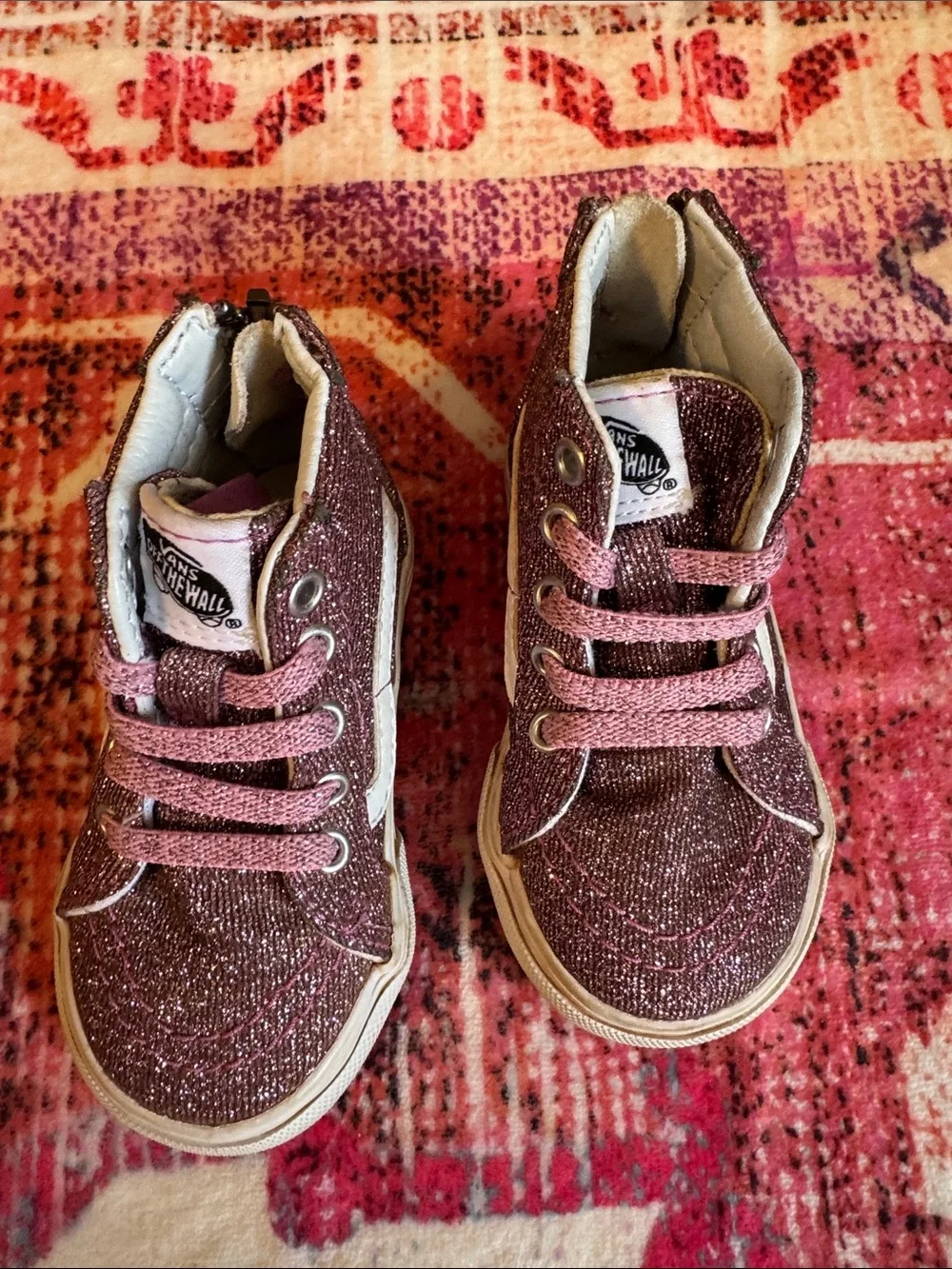 Vans Kids Pink Glitter High-Top Sneakers - Pink